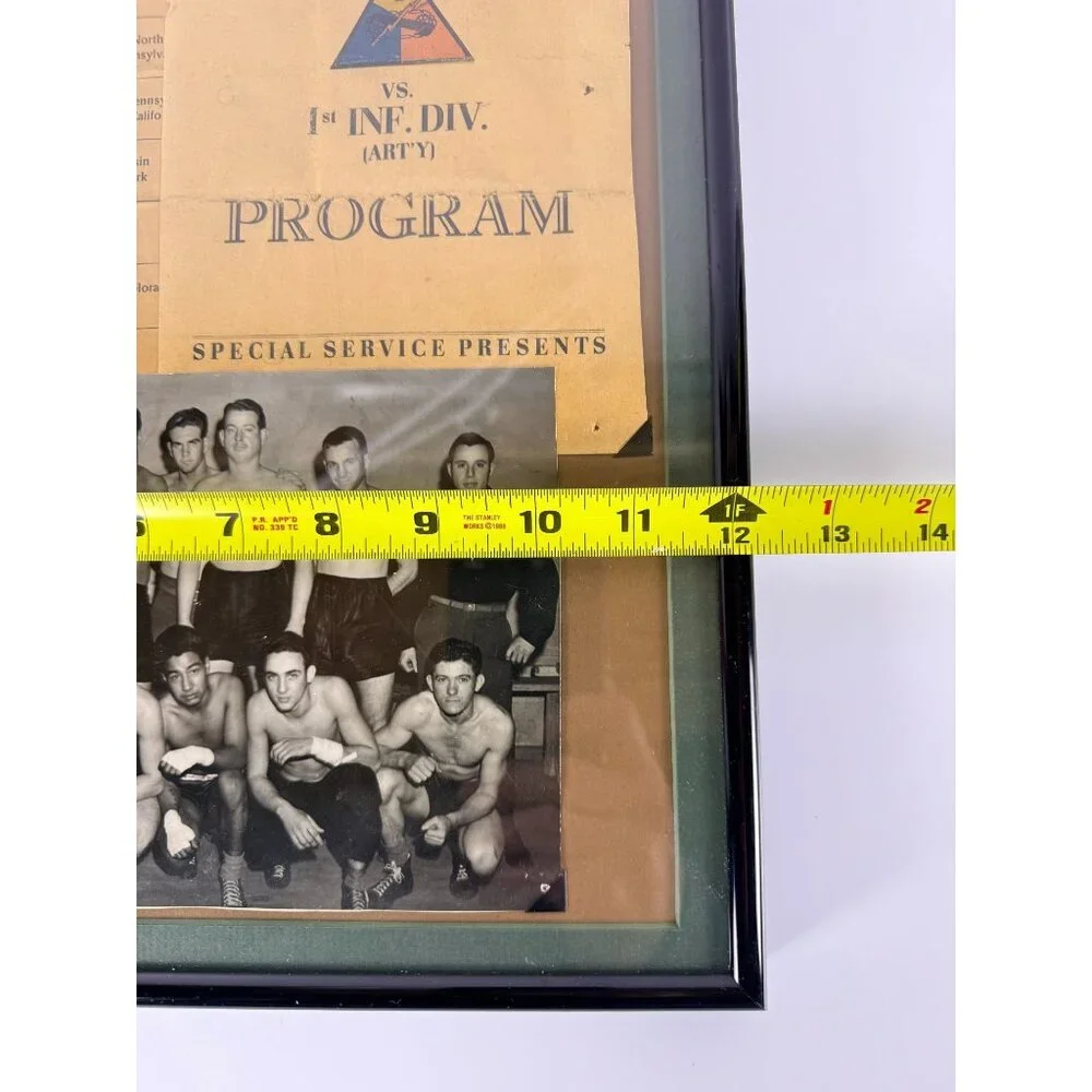 WWII 1945 Boxing Program 4th vs 1st Infantry Division‎ Photo Regensburg Germany